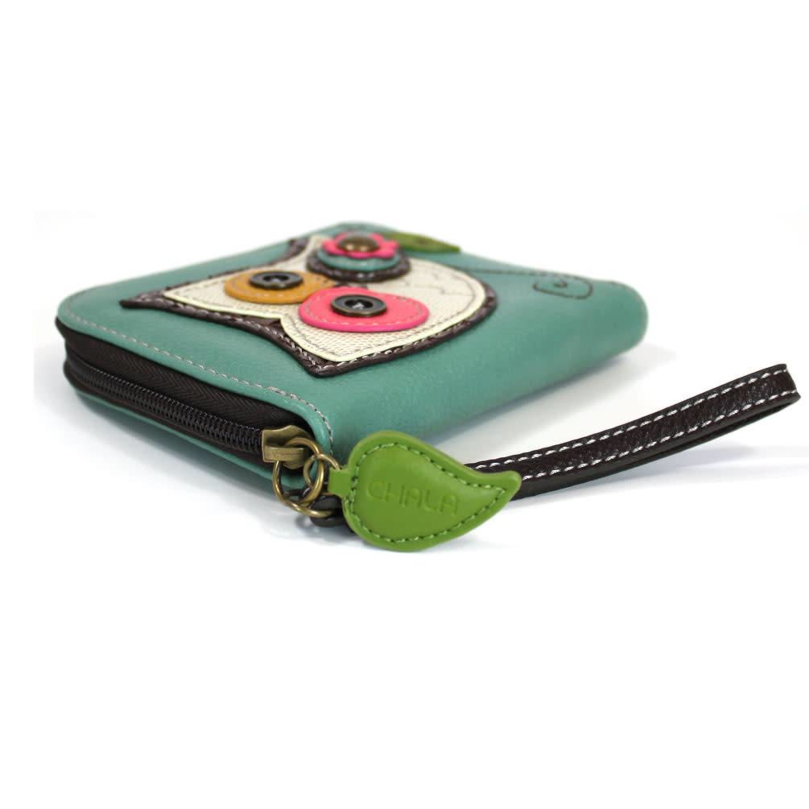 Chala Zip Around Wallet Owl II Teal