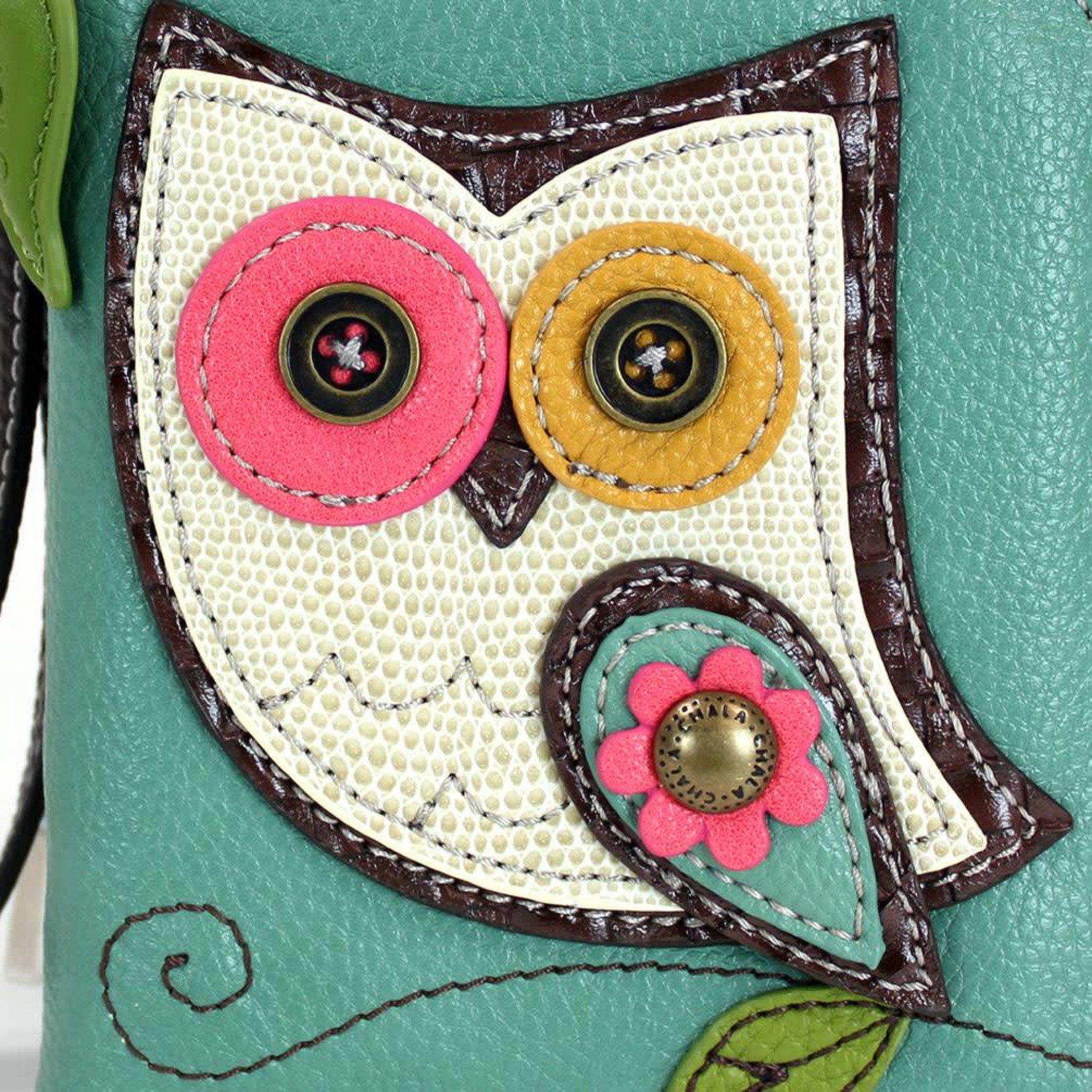 Chala Zip Around Wallet Owl II Teal