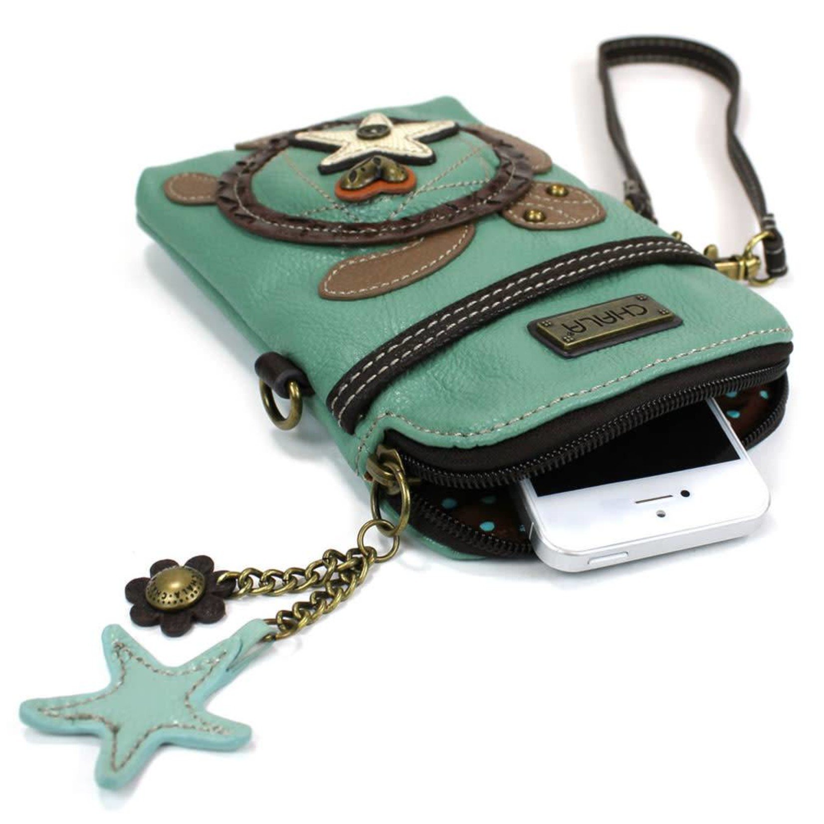 Chala Cell Phone Crossbody Turtle Teal