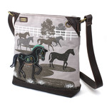 Chala Safari Horse Canvas Crossbody (Gray)