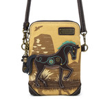 Chala Safari Horse Canvas Cell Phone Crossbody (Brown)