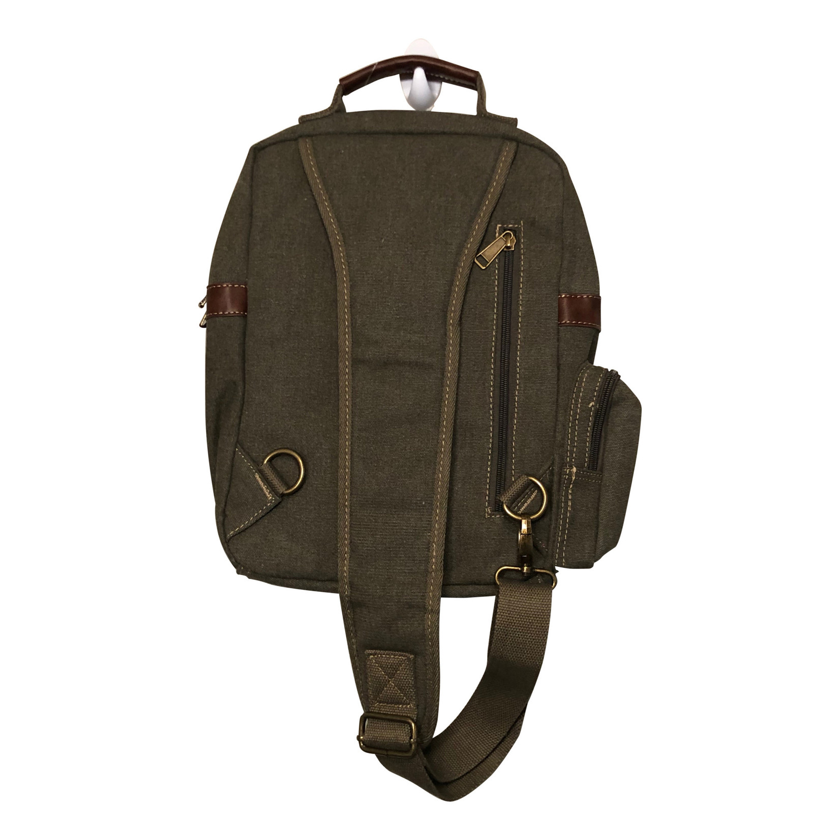 Triple Tree Canvas 3964 Green Sling Bag 14"