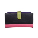 Leather Handbags and Accessories 7420 Black Brights - RFID Smartphone Wallet