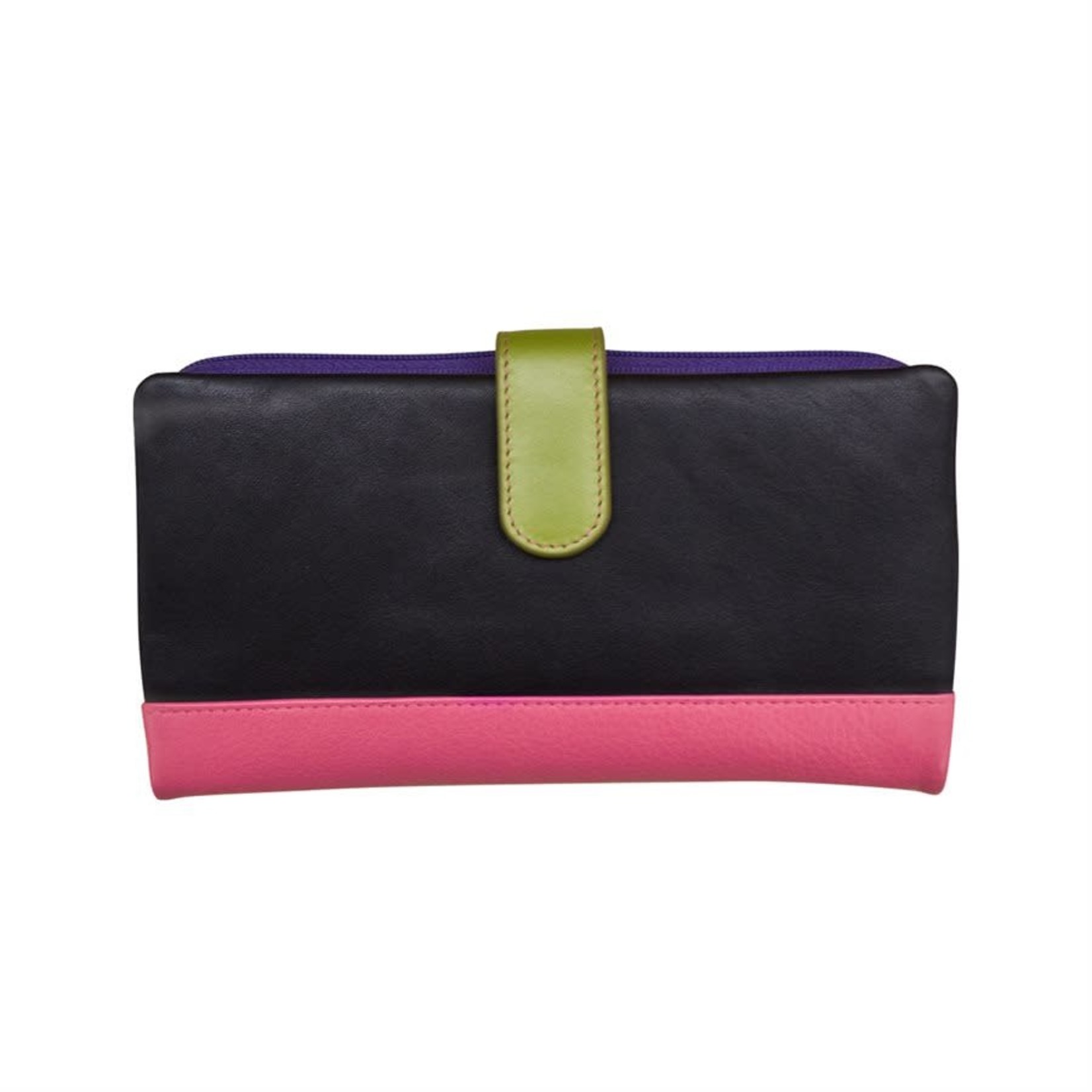 Leather Handbags and Accessories 7420 Black Brights - RFID Smartphone Wallet