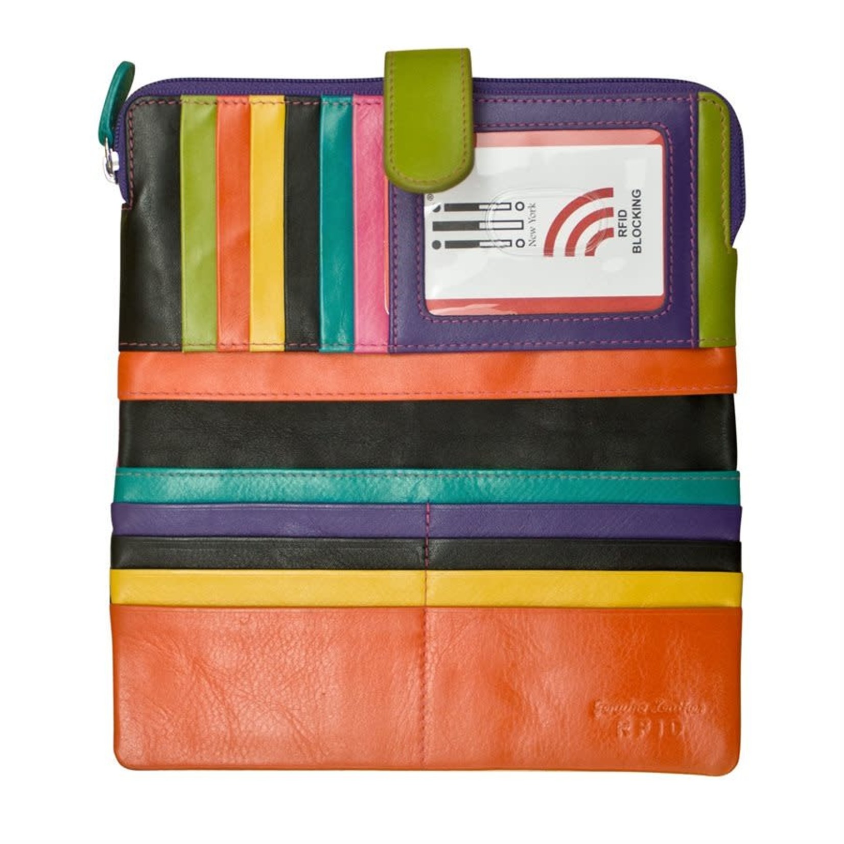 Leather Handbags and Accessories 7420 Black Brights - RFID Smartphone Wallet