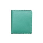 Leather Handbags and Accessories 7831 Turquoise/Bone - RFID Mini Wallet Two Toned