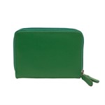Leather Handbags and Accessories 6714 Emerald - RFID Double Zip Accordion Card Holder