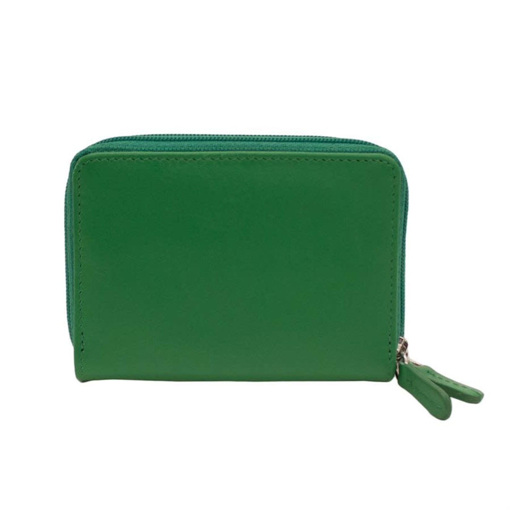 Leather Handbags and Accessories 6714 Emerald - RFID Double Zip Accordion Card Holder