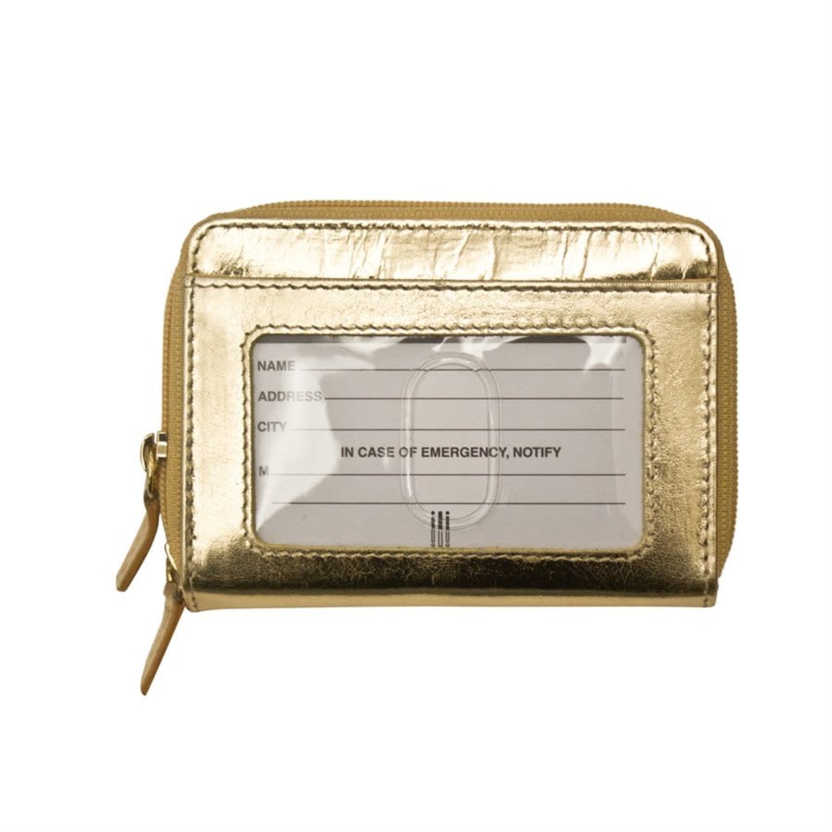 Leather Handbags and Accessories 6714 Gold - RFID Double Zip Accordion Card Holder