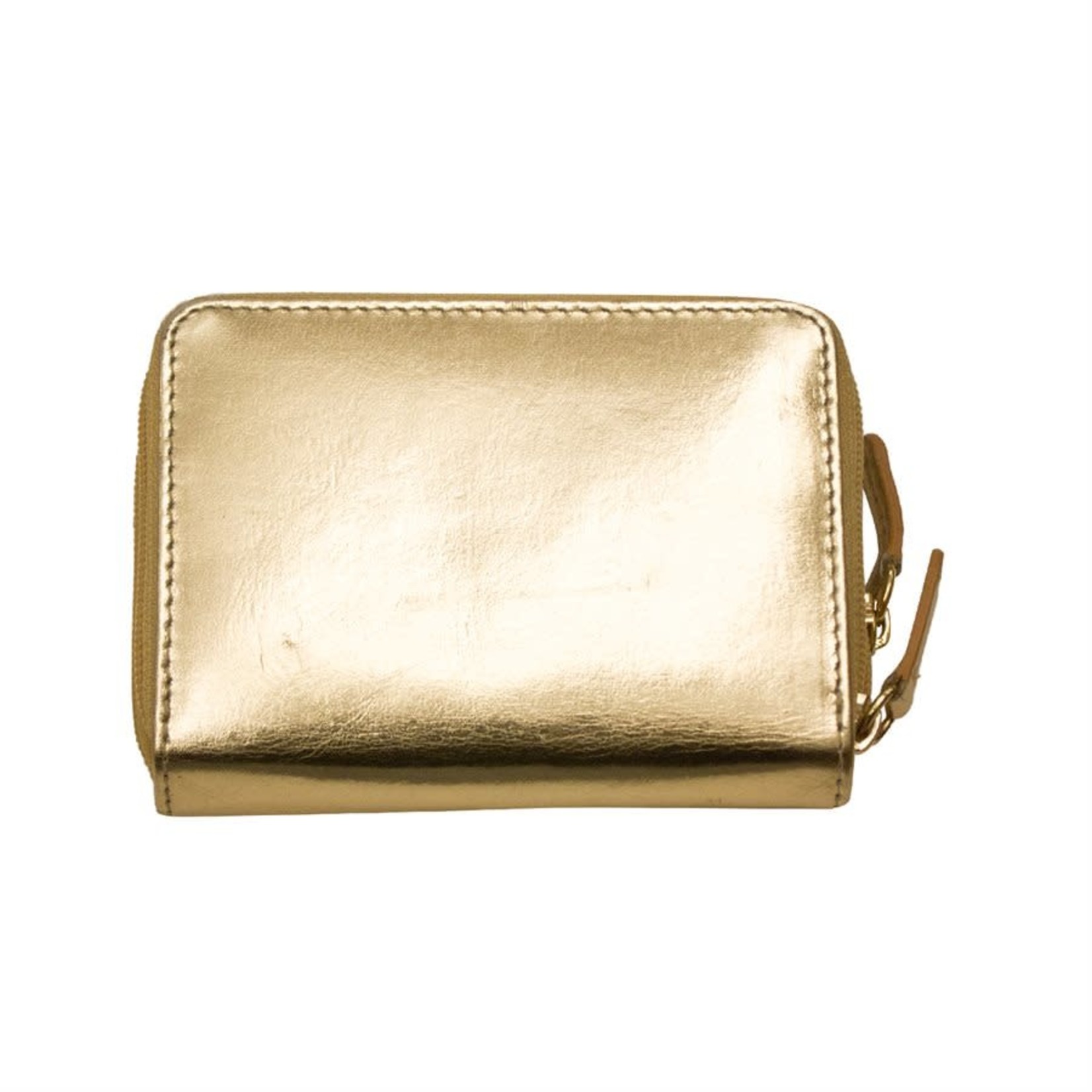 Leather Handbags and Accessories 6714 Gold - RFID Double Zip Accordion Card Holder