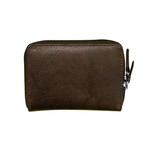 Leather Handbags and Accessories 6714 Walnut - RFID Double Zip Accordion Card Holder