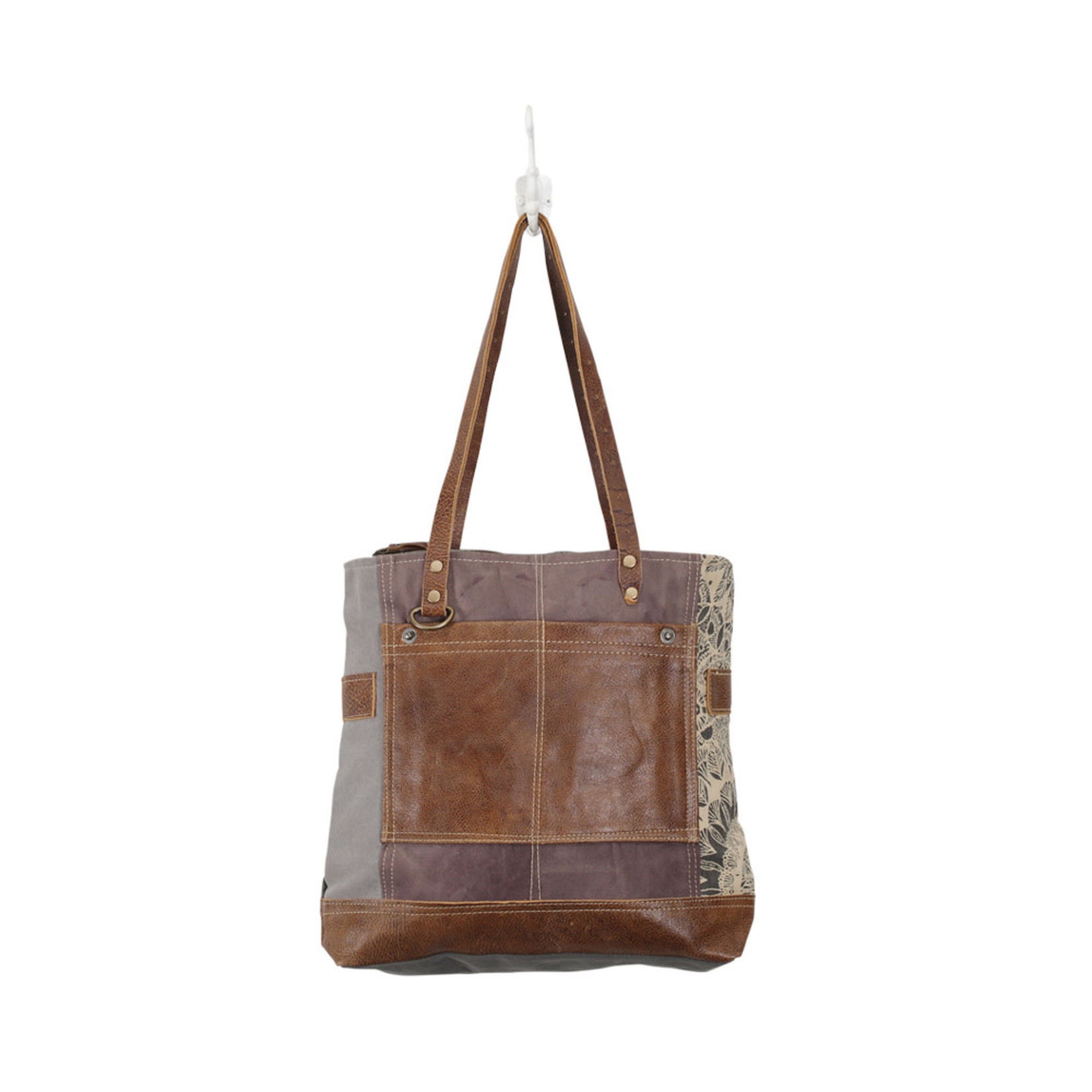 Myra Bags S-0915 Side Floral Print Canvas Tote Bag