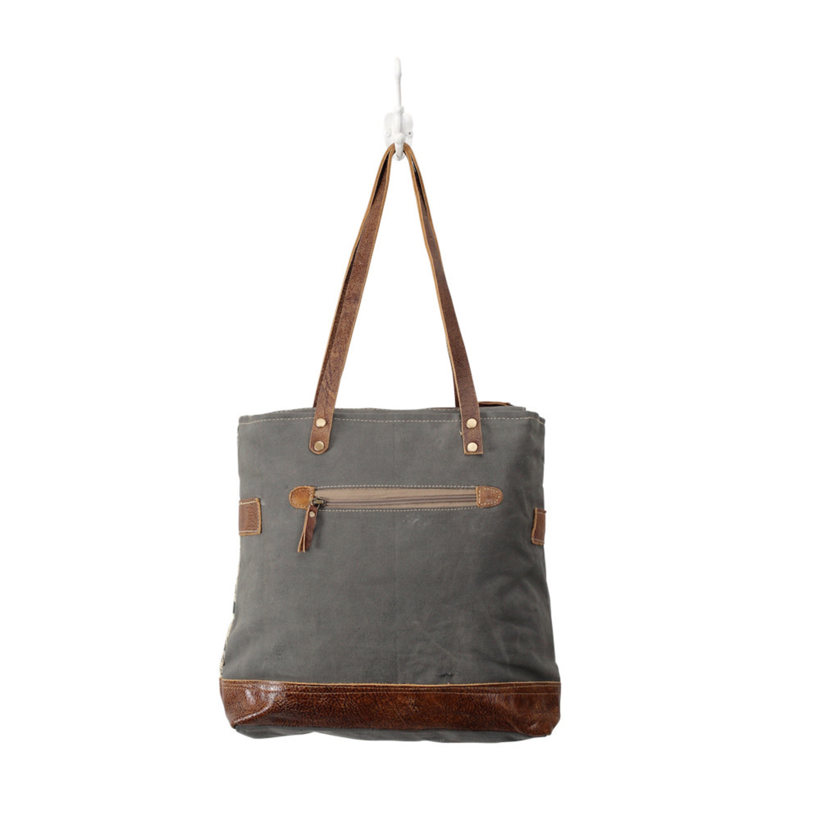 Myra Bags S-0915 Side Floral Print Canvas Tote Bag
