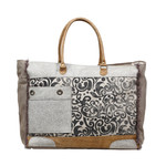 Myra Bags S-1199 Hide & Floral Print Weekender Bag 2026