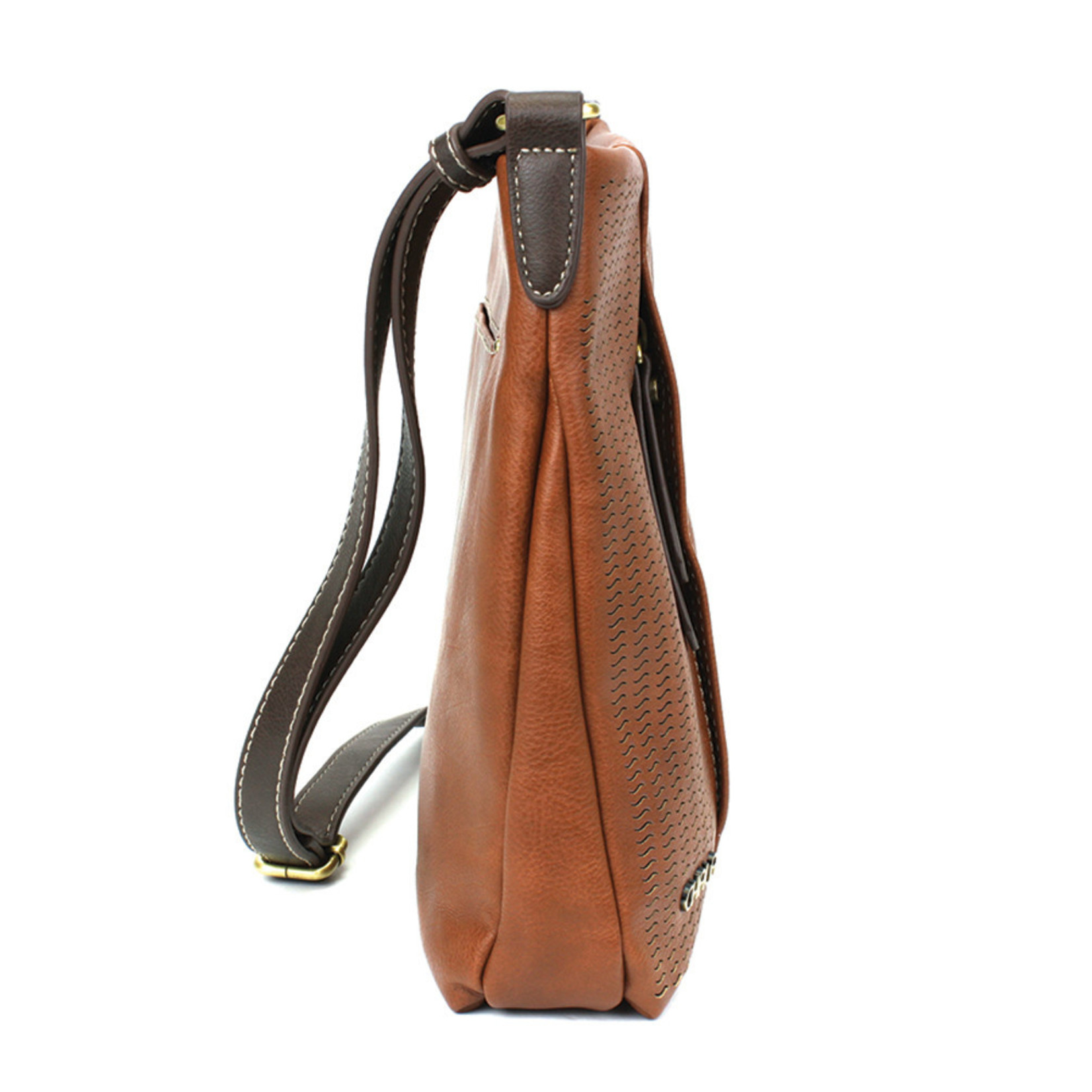 Chala Laser Cut Crossbody (Brown) Metal Bird