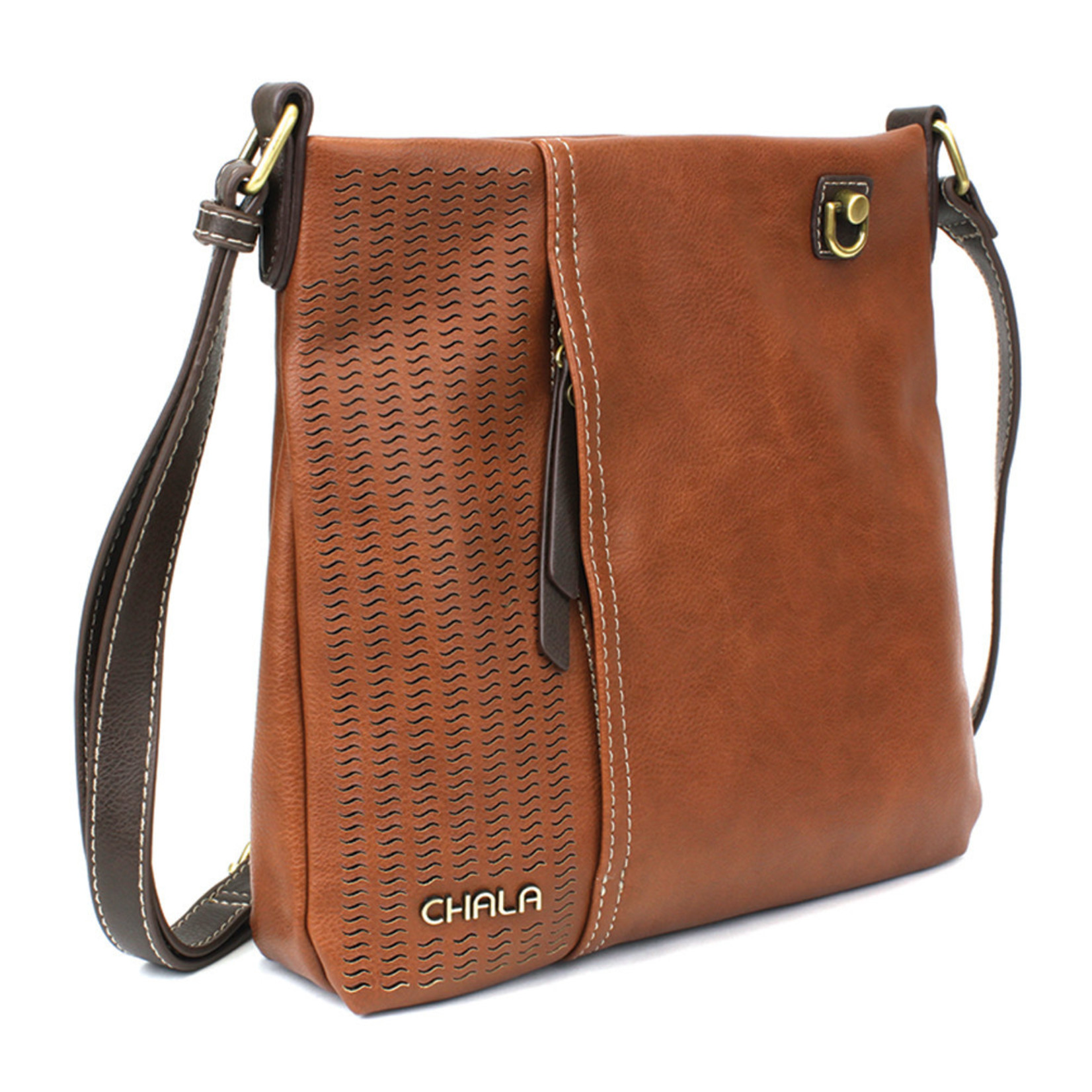 Chala Laser Cut Crossbody (Brown) Metal Bird