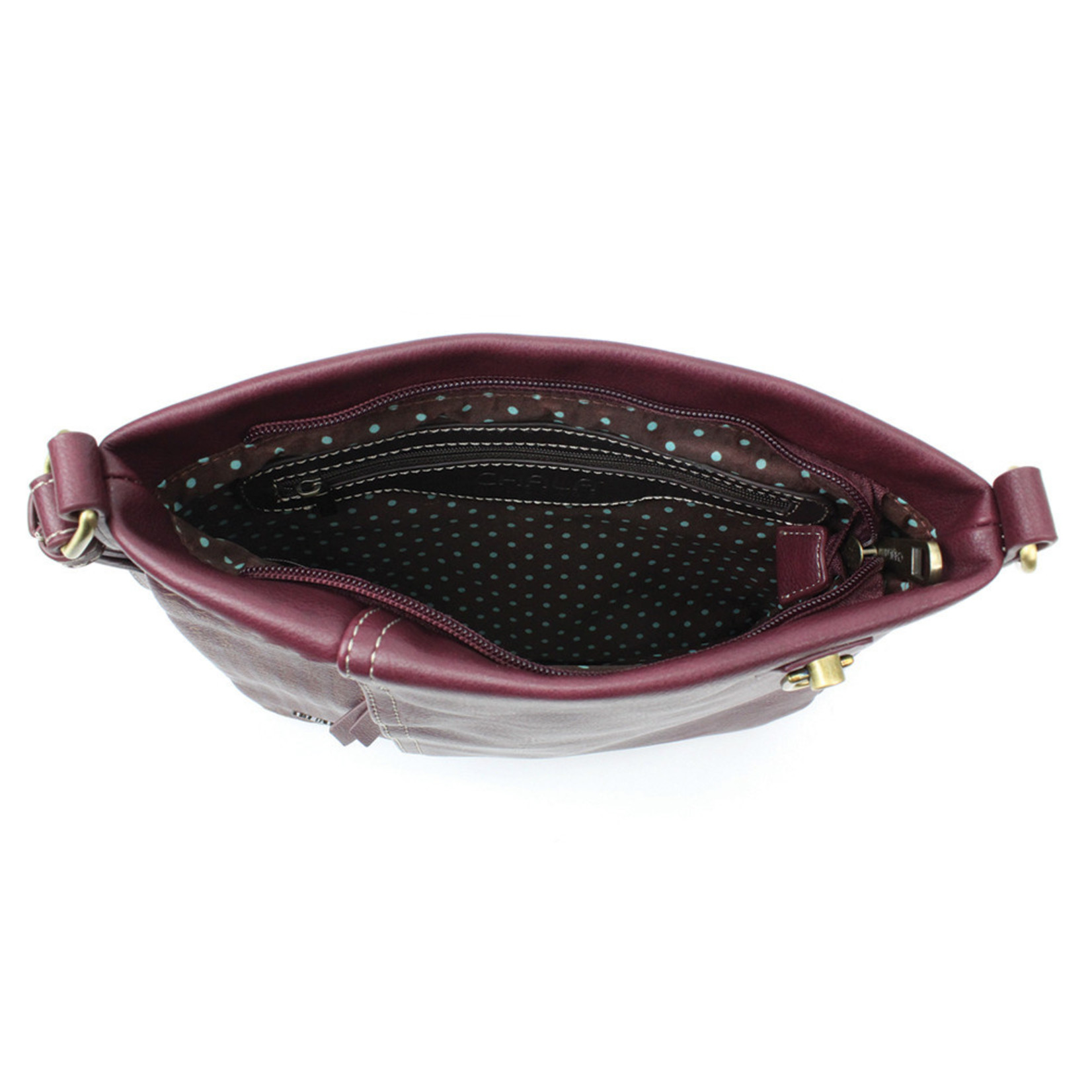 Chala Laser Cut Crossbody (Plum) Metal Treble Clef