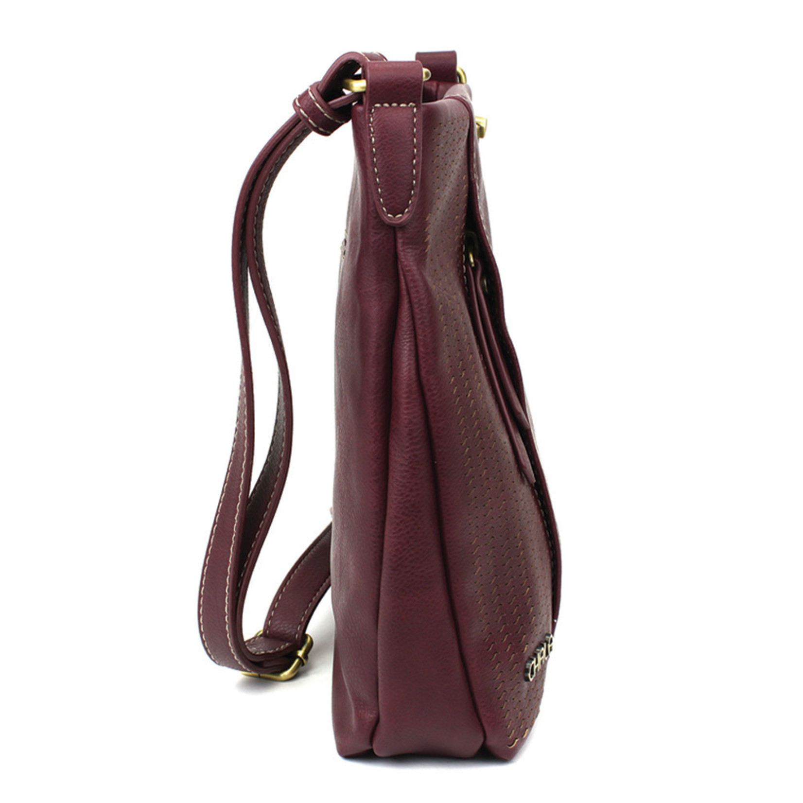 Chala Laser Cut Crossbody (Plum) Metal Dragonfly