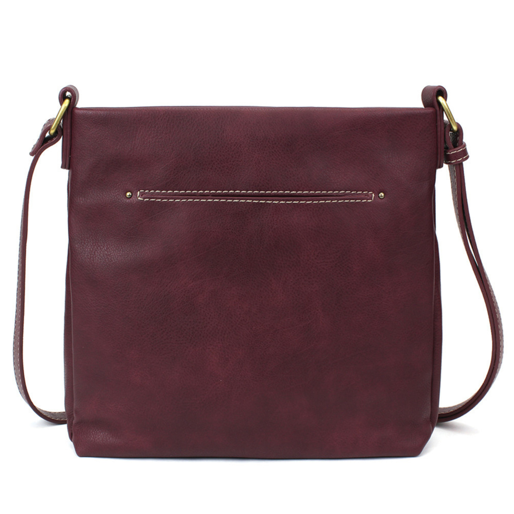 Chala Laser Cut Crossbody (Plum) Metal Feather