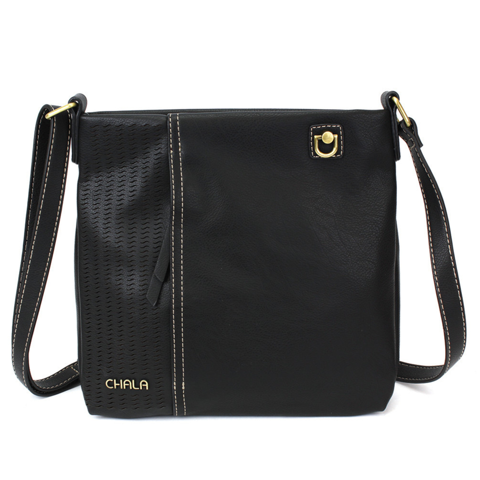 Chala Laser Cut Crossbody (Black) Metal Owl