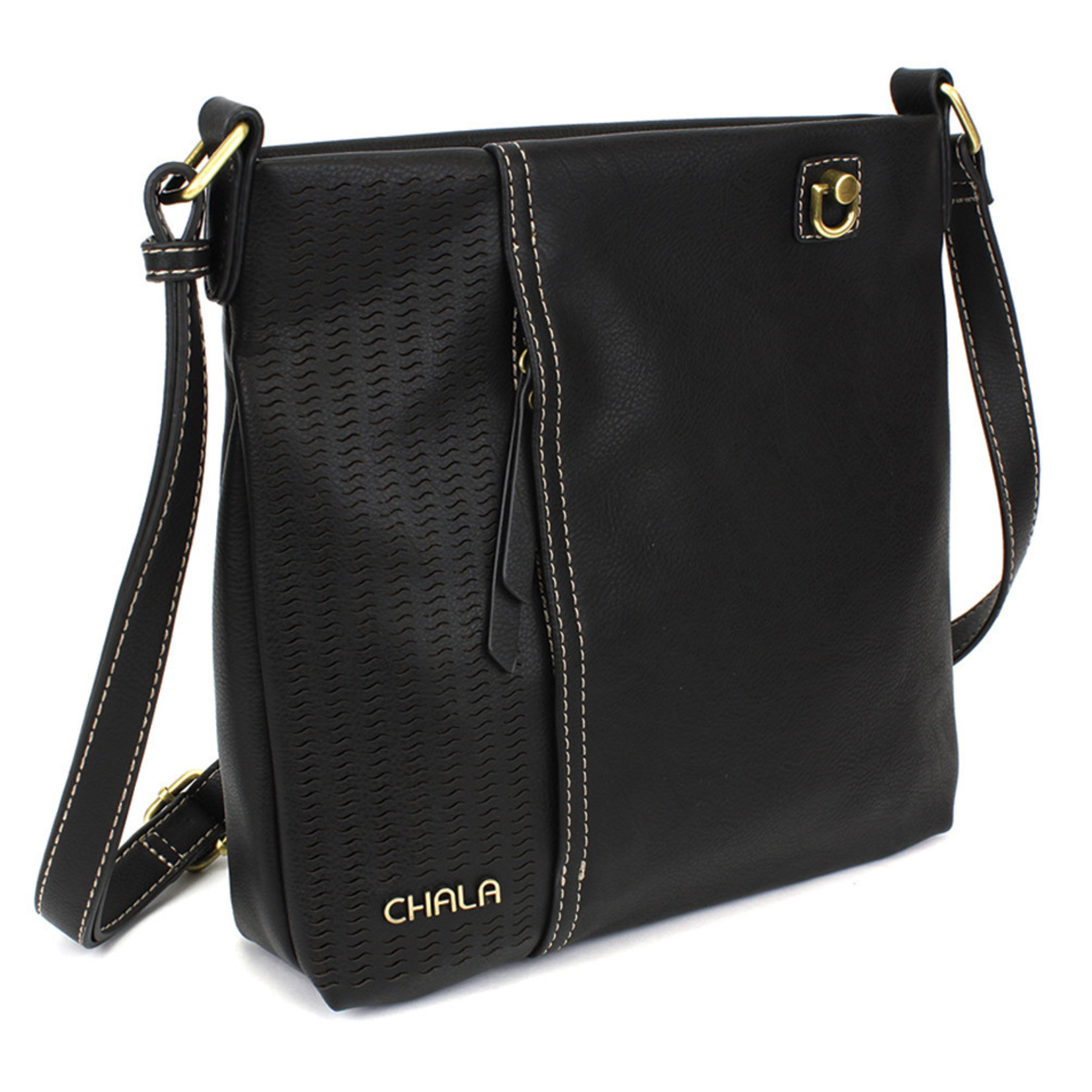 Chala Laser Cut Crossbody (Black) Metal Owl
