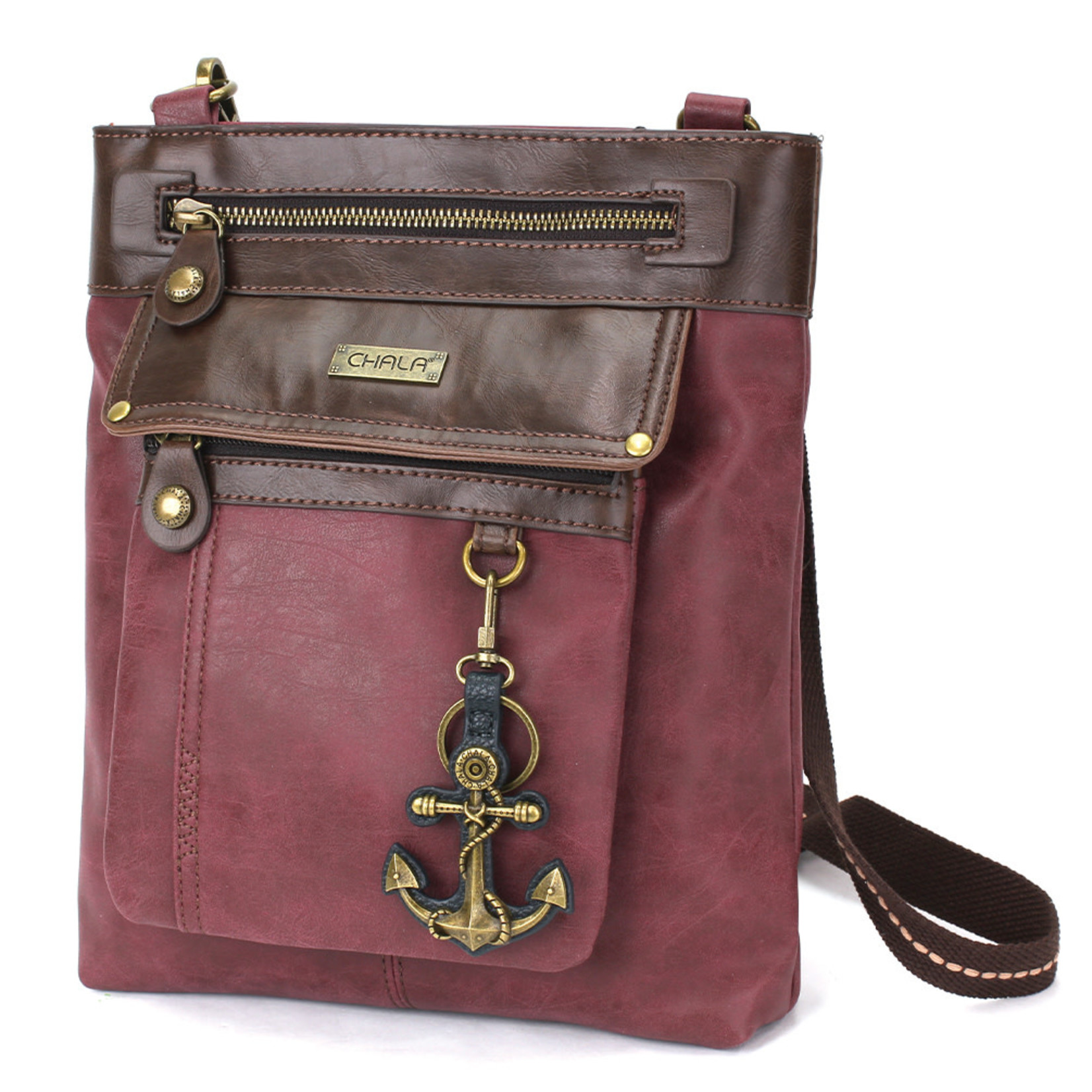 Chala Gemini Crossbody Burgundy Anchor