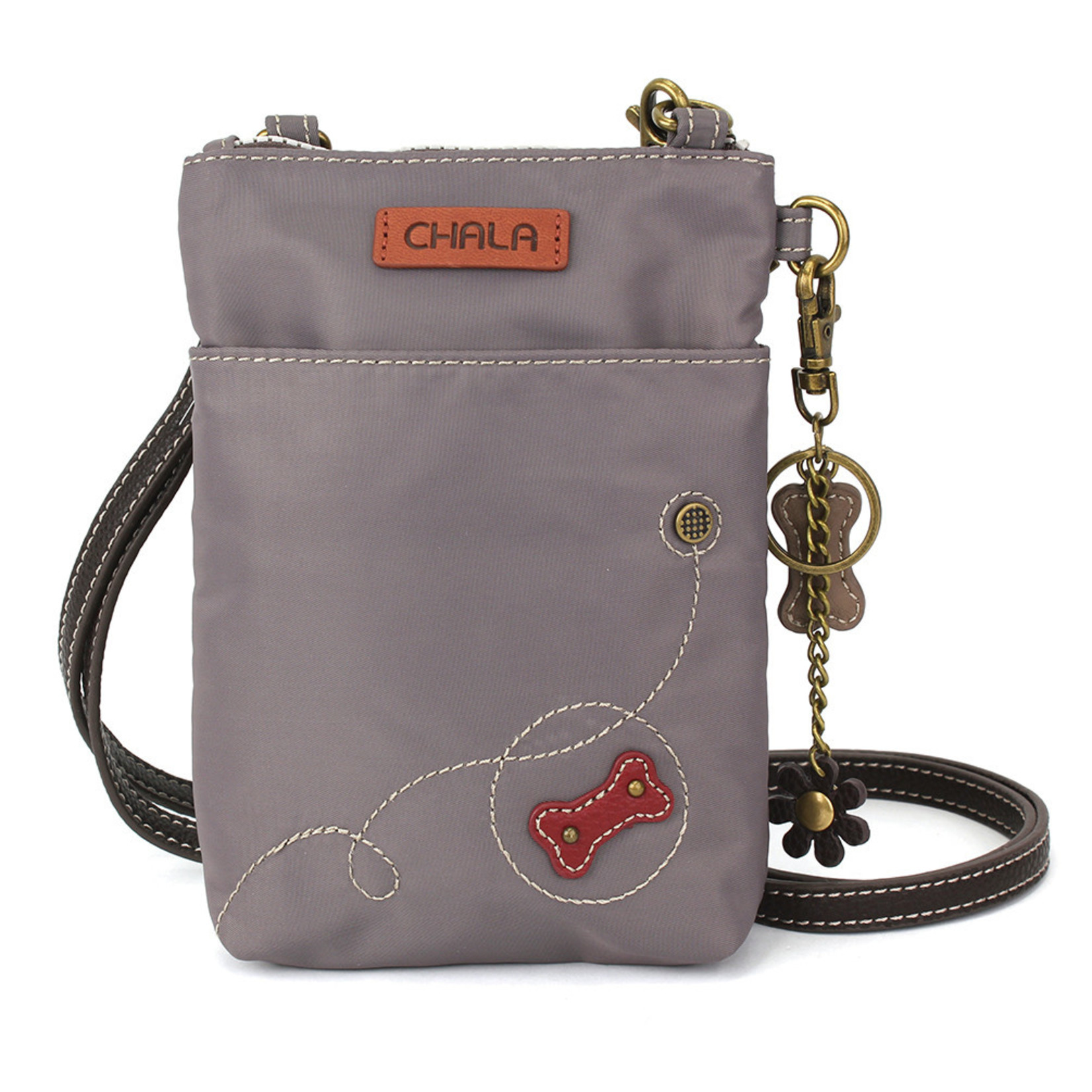 Chala Venture Cell Phone Crossbody - Paw Print - Gray