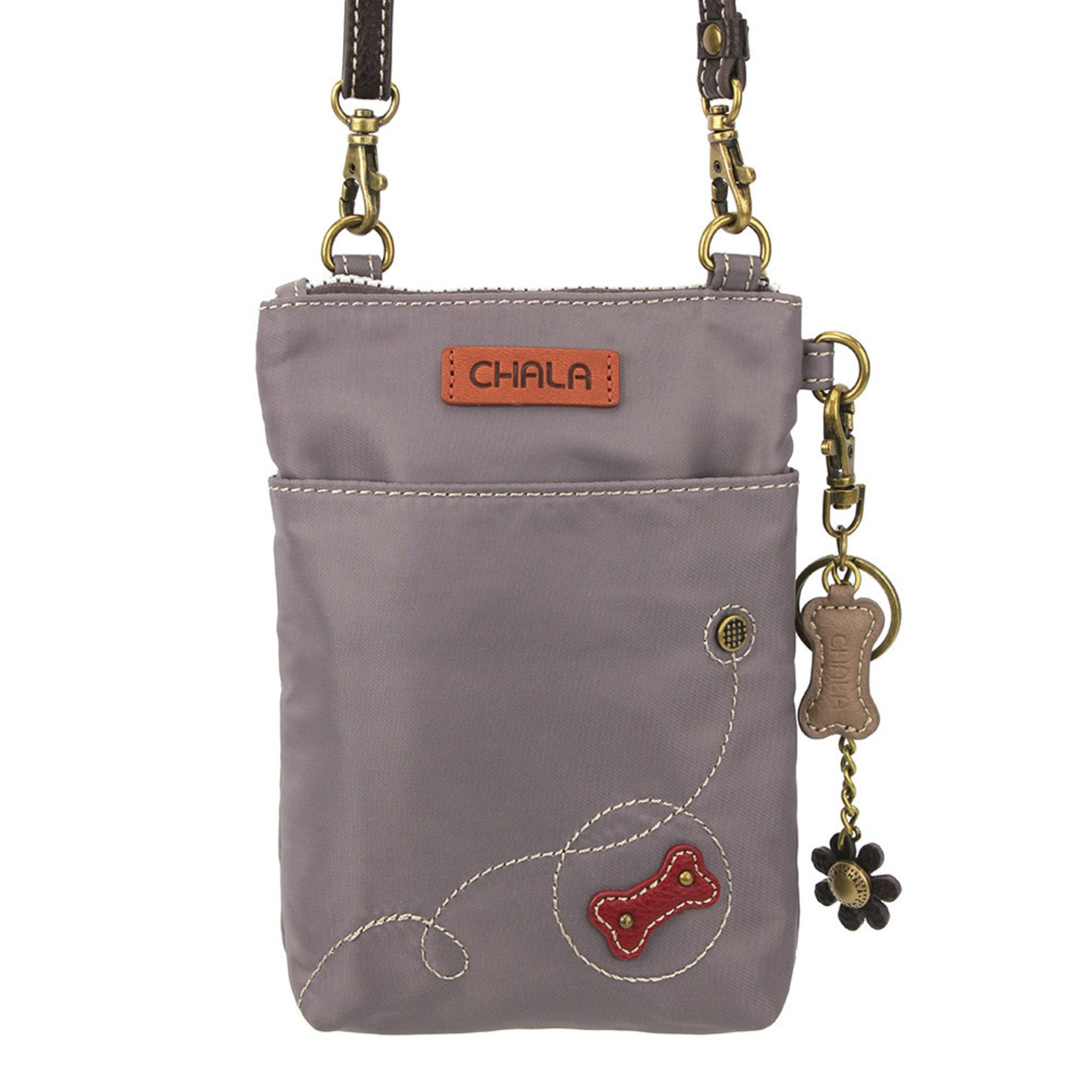 Chala Venture Cell Phone Crossbody - Paw Print - Gray