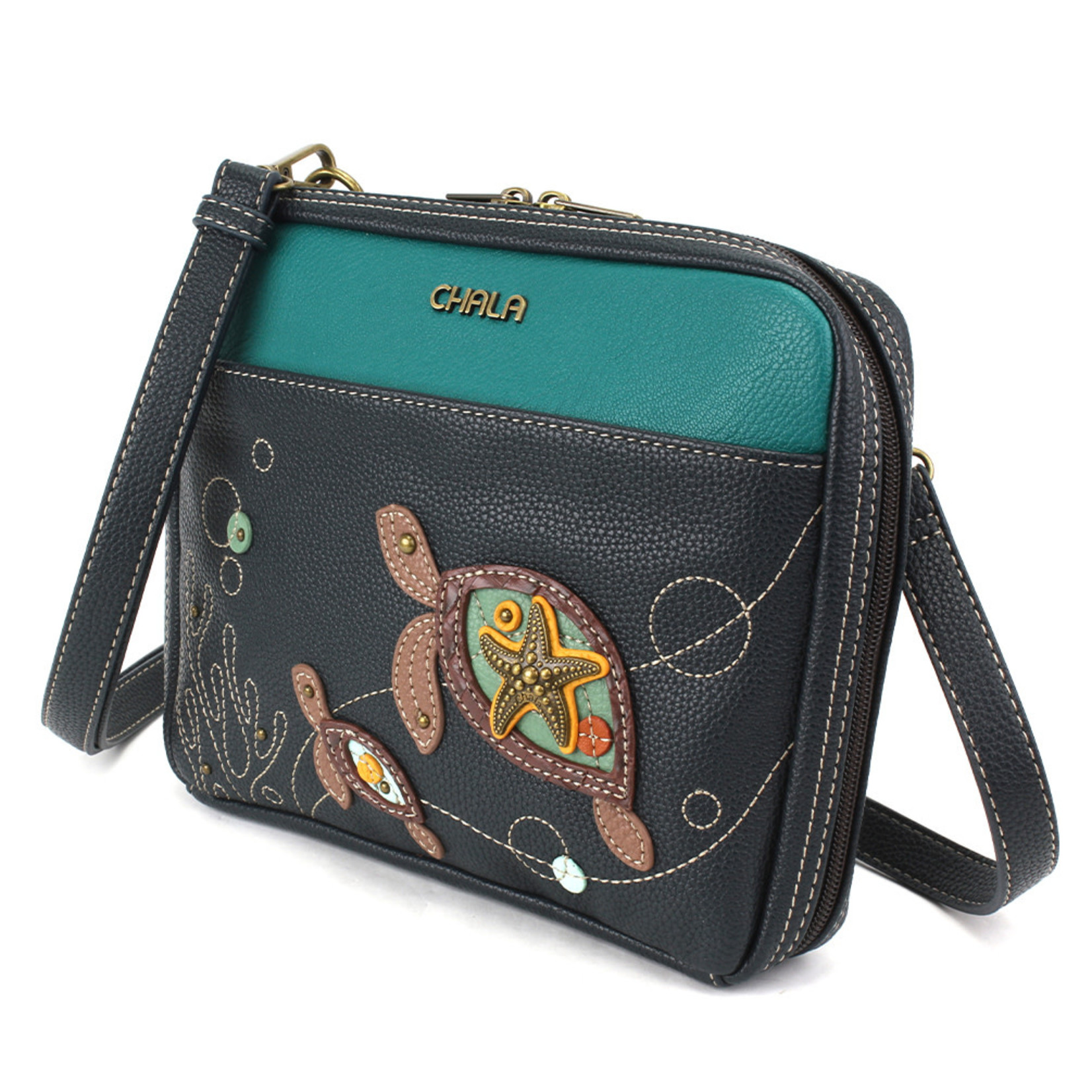 Chala Companion Organizer Crossbody - Two Turtles