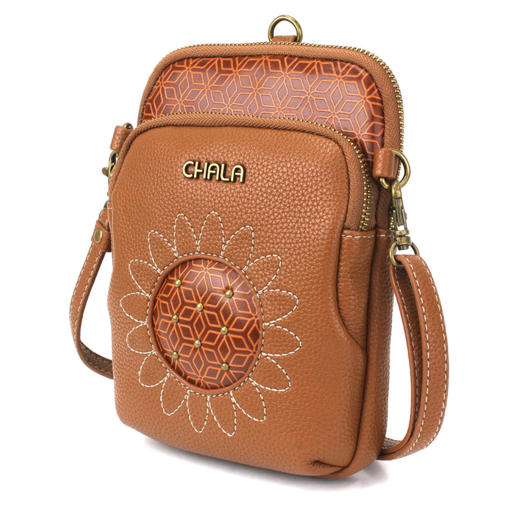 Chala Uni Cell Phone Crossbody - Sunflower - Brown