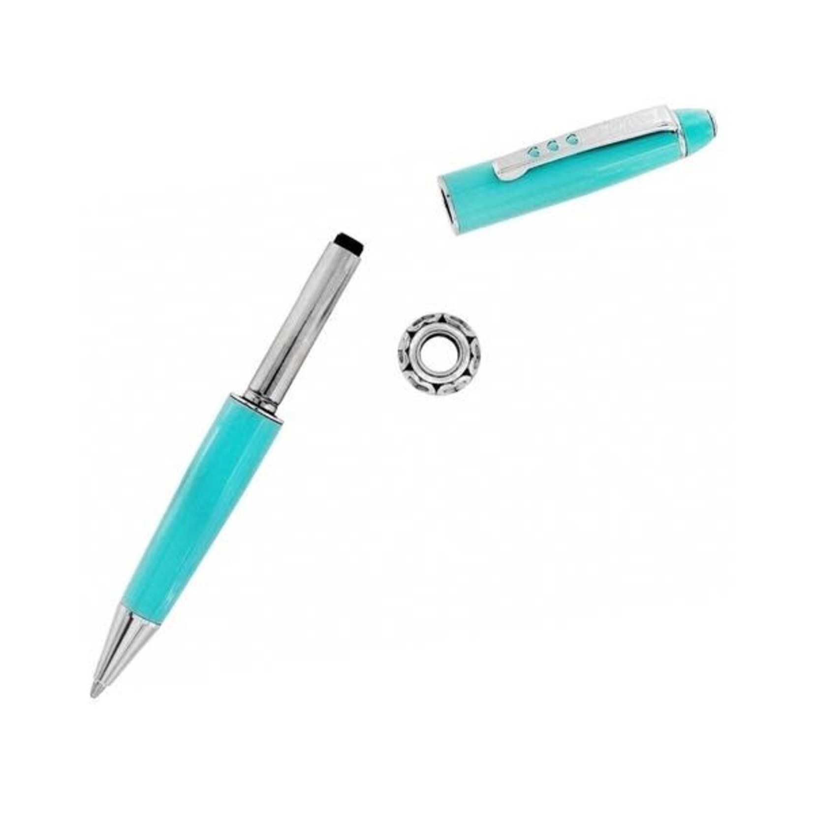 Brighton J9816A Pen Pal Short Charm Pen - Aqua/Silver