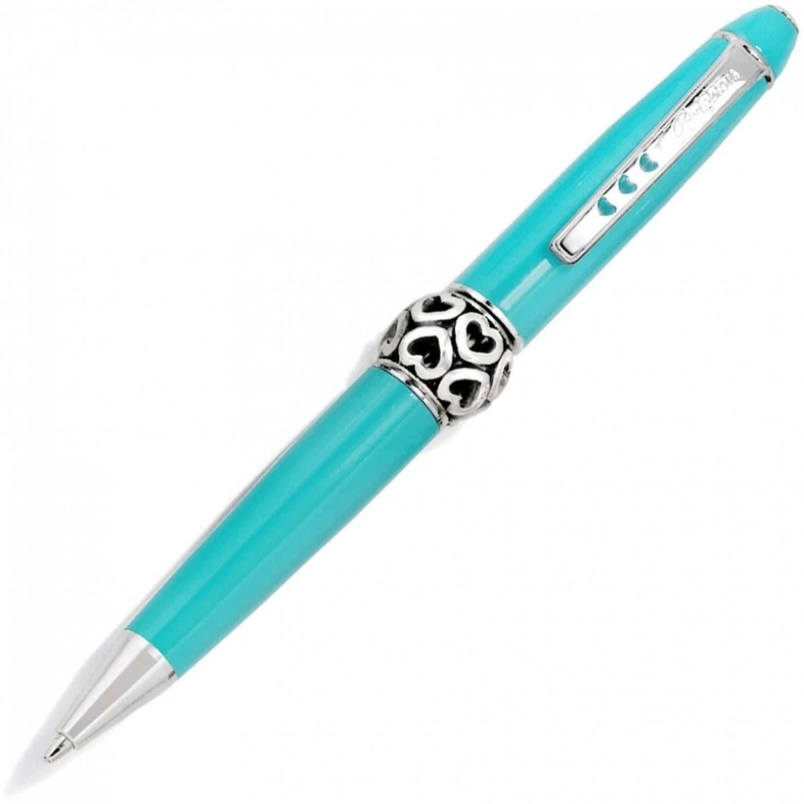 Brighton J9816A Pen Pal Short Charm Pen - Aqua/Silver
