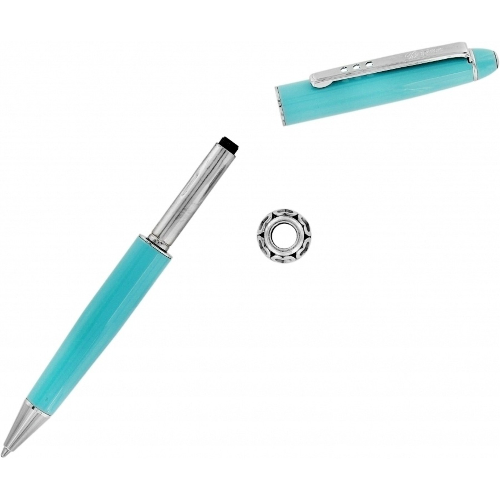 Brighton J9822A Pen Pal Long Charm Pen - Aqua/Silver