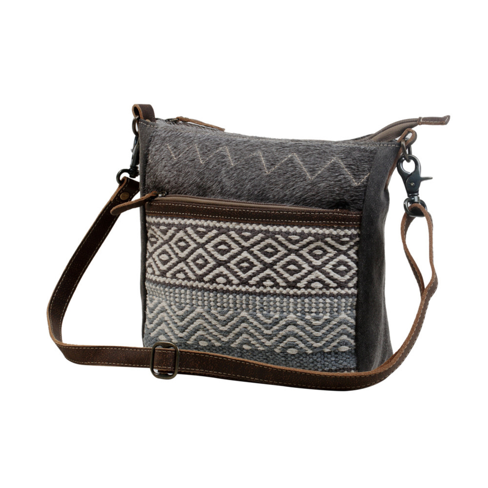 Myra Bags S-3069 Chevron Patterned Crossbody Bag