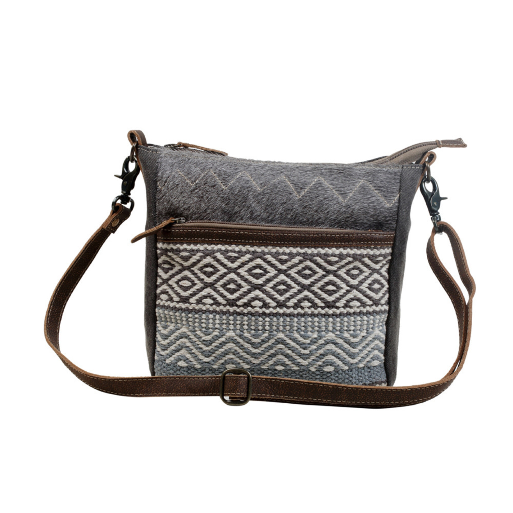 Myra Bags S-3069 Chevron Patterned Crossbody Bag