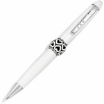 Brighton J9820W Pen Pal Short Charm Pen - White/Silver