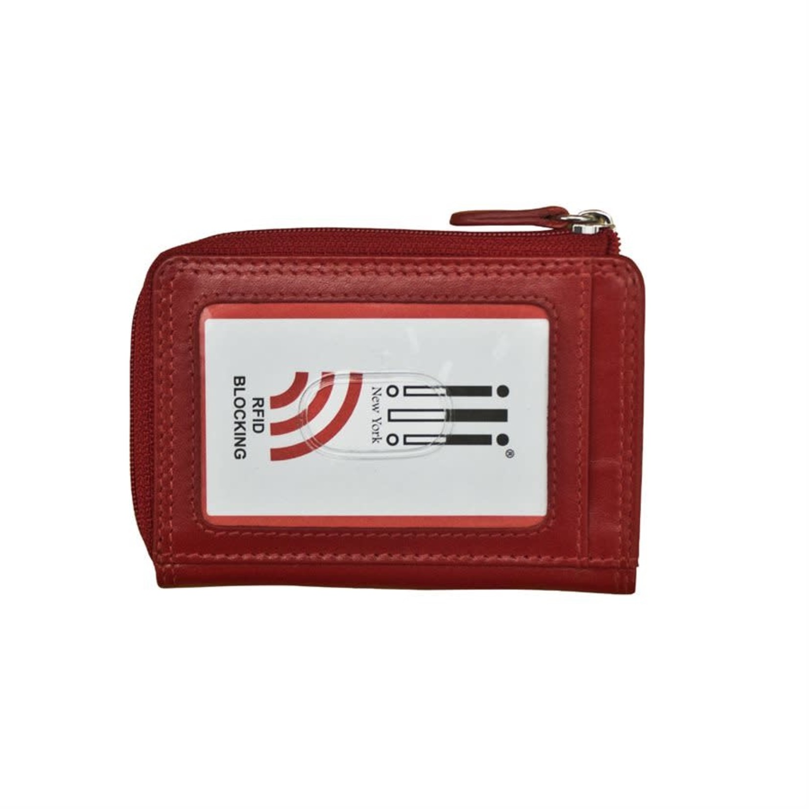 Leather Handbags and Accessories 7411 Red - RFID CC ID Holder