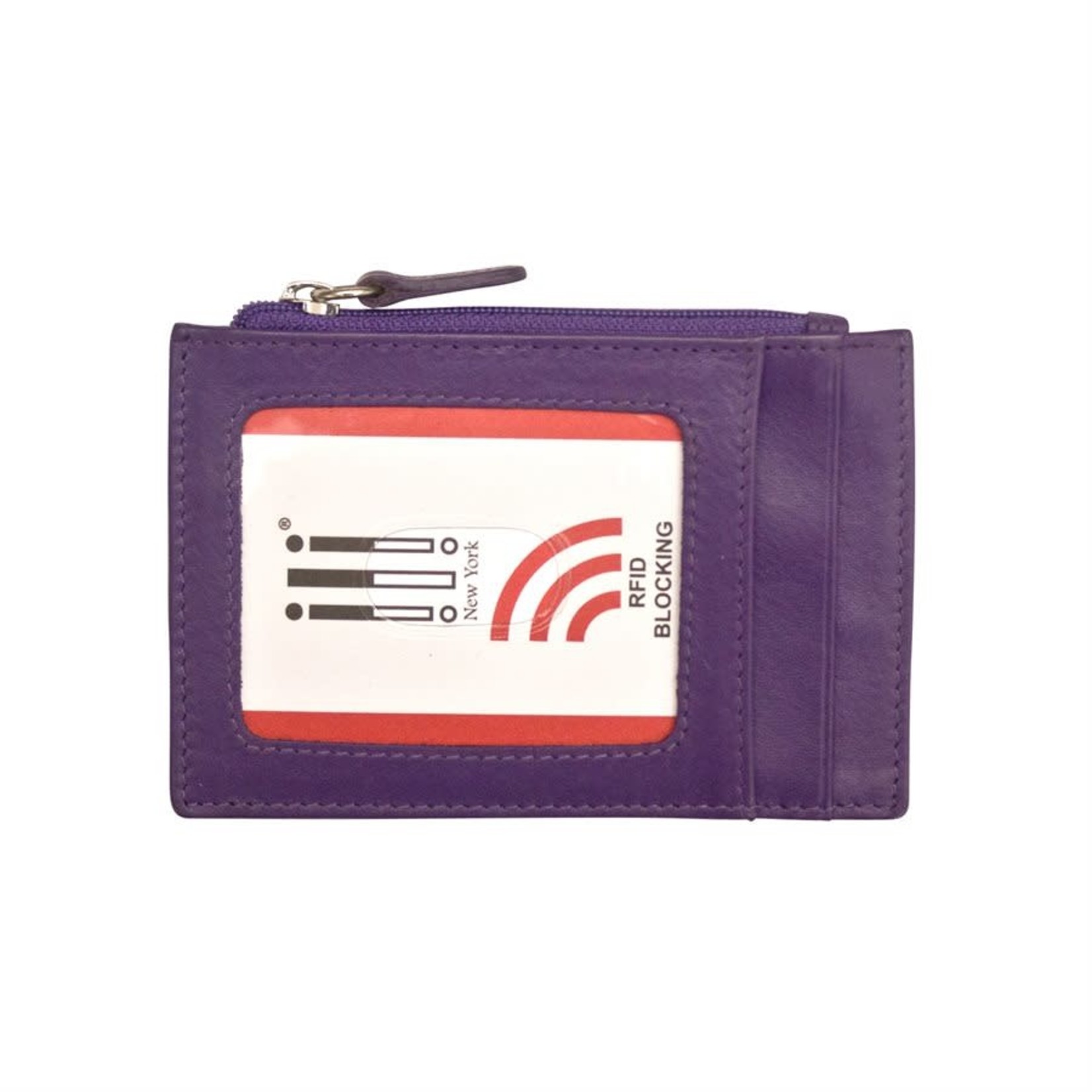 Leather Handbags and Accessories 7416 Purple - RFID Card Holder