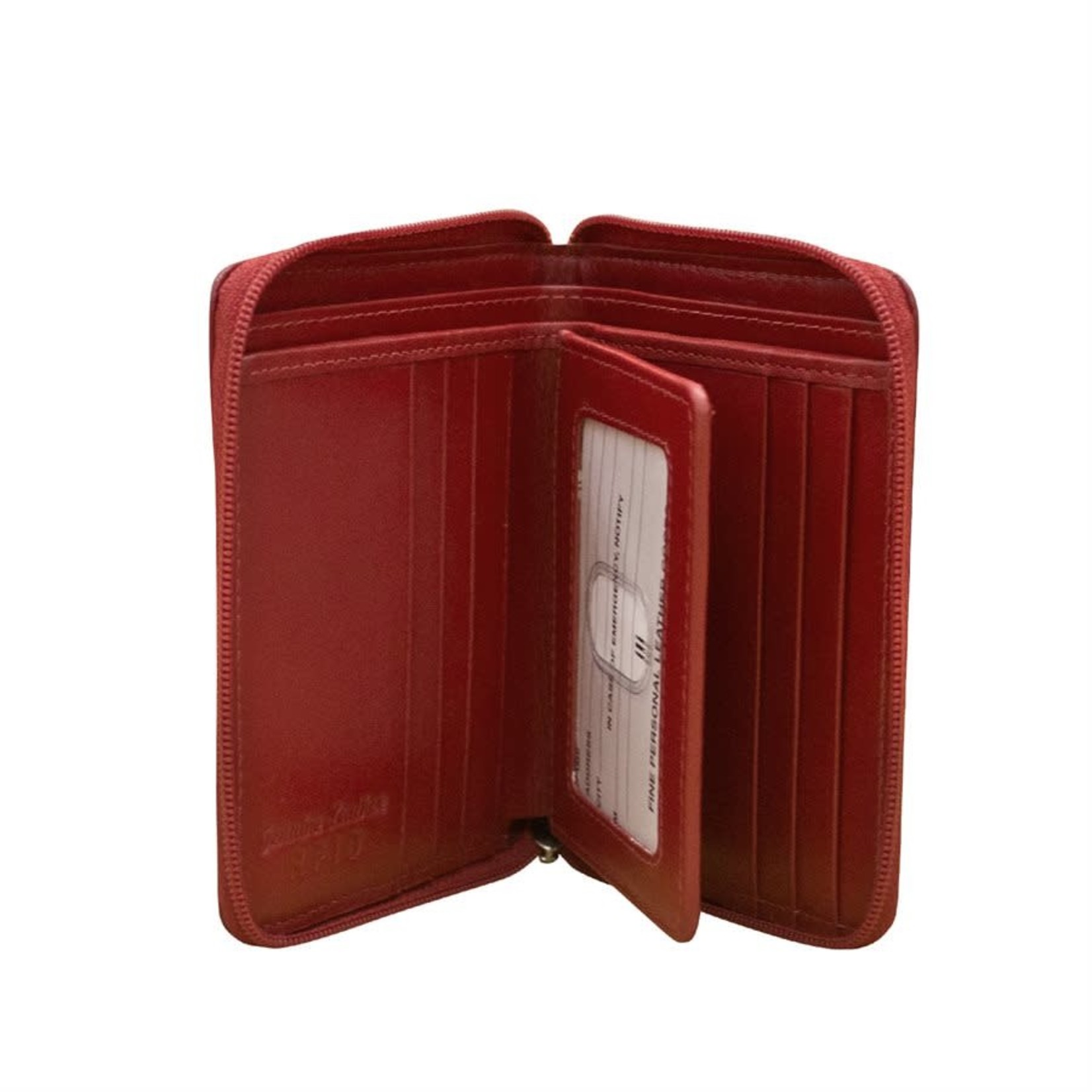 Leather Handbags and Accessories 7859 Red - RFID Zip Around Wallet