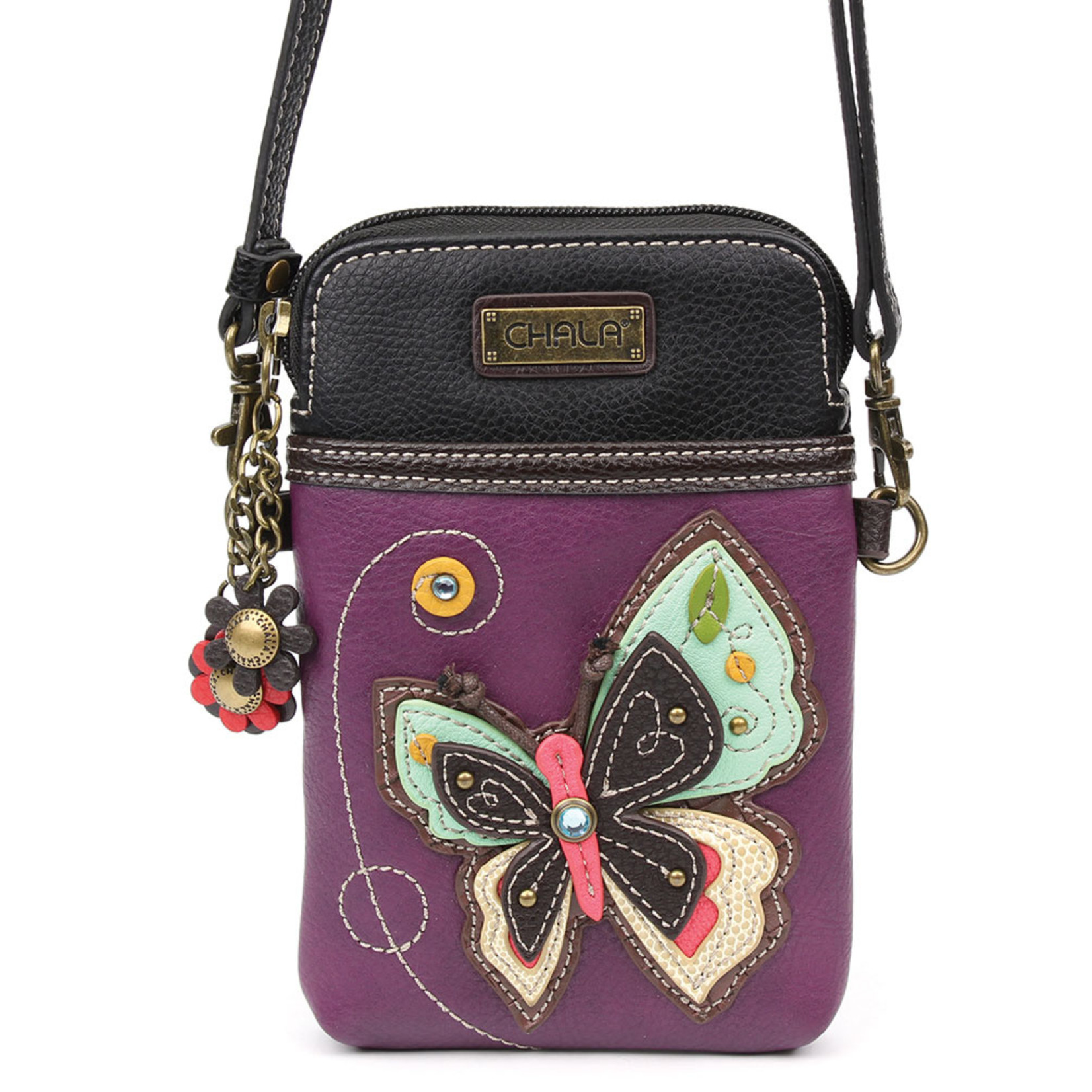 Nylon Cell Phone Crossbody in DARK PURPLE