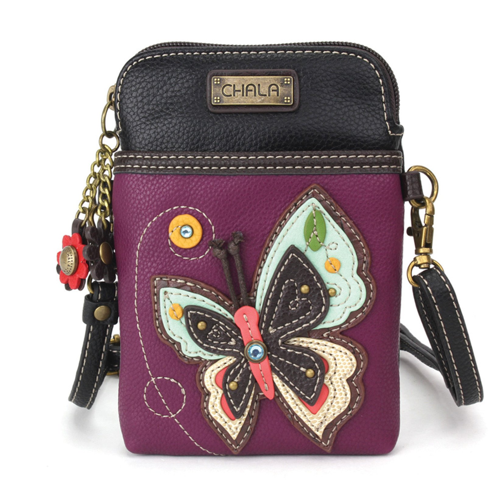 Chala Cell Phone Crossbody New Butterfly Purple