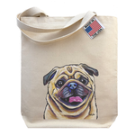 Hippie Hound Studios Pug - Gusset Tote