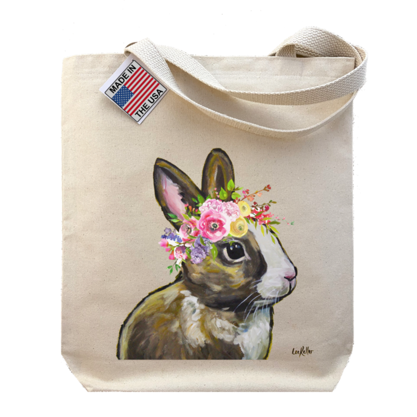 Hippie Hound Studios Spring Flower Bunny - Gusset Tote