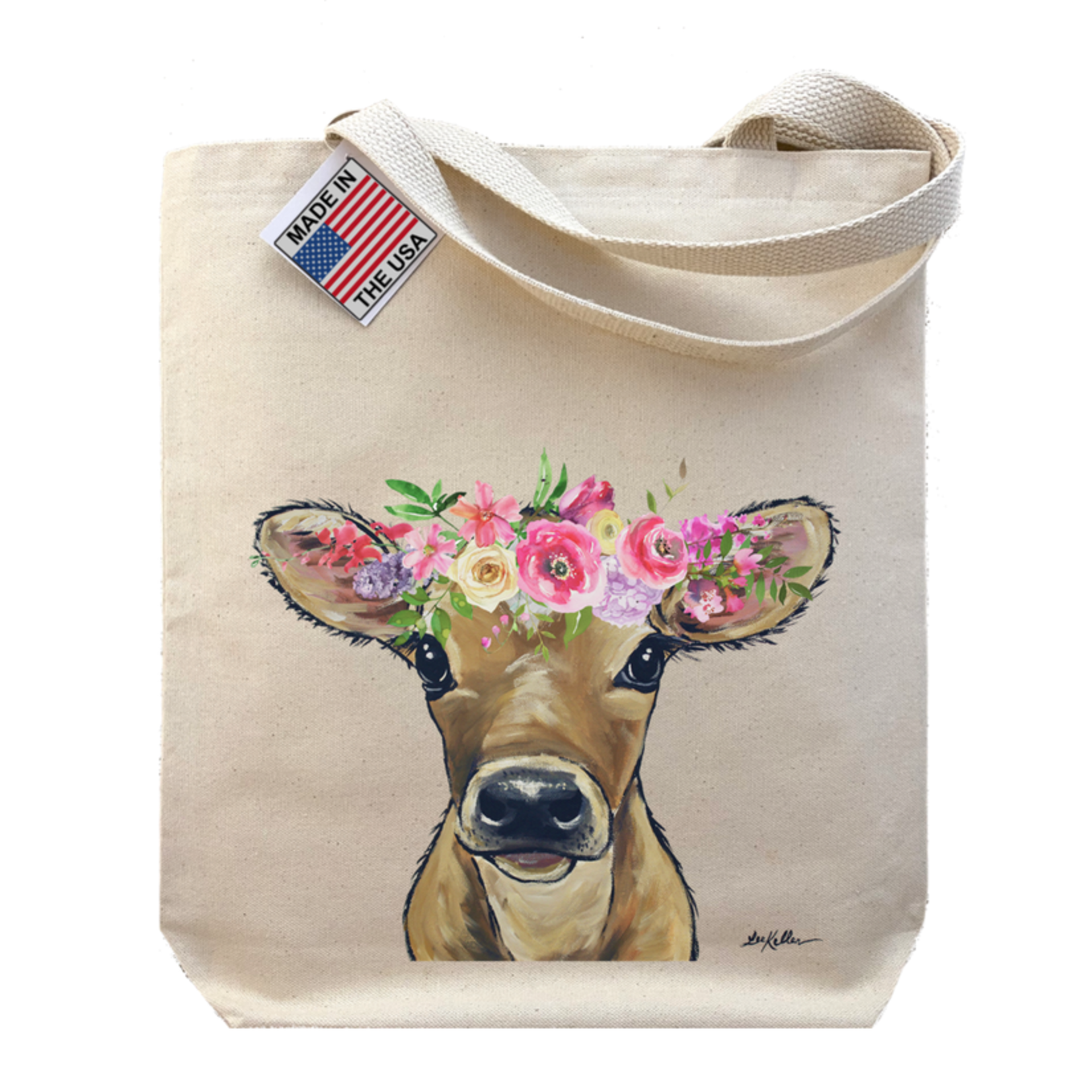 Spring Flower Calf - Gusset Tote