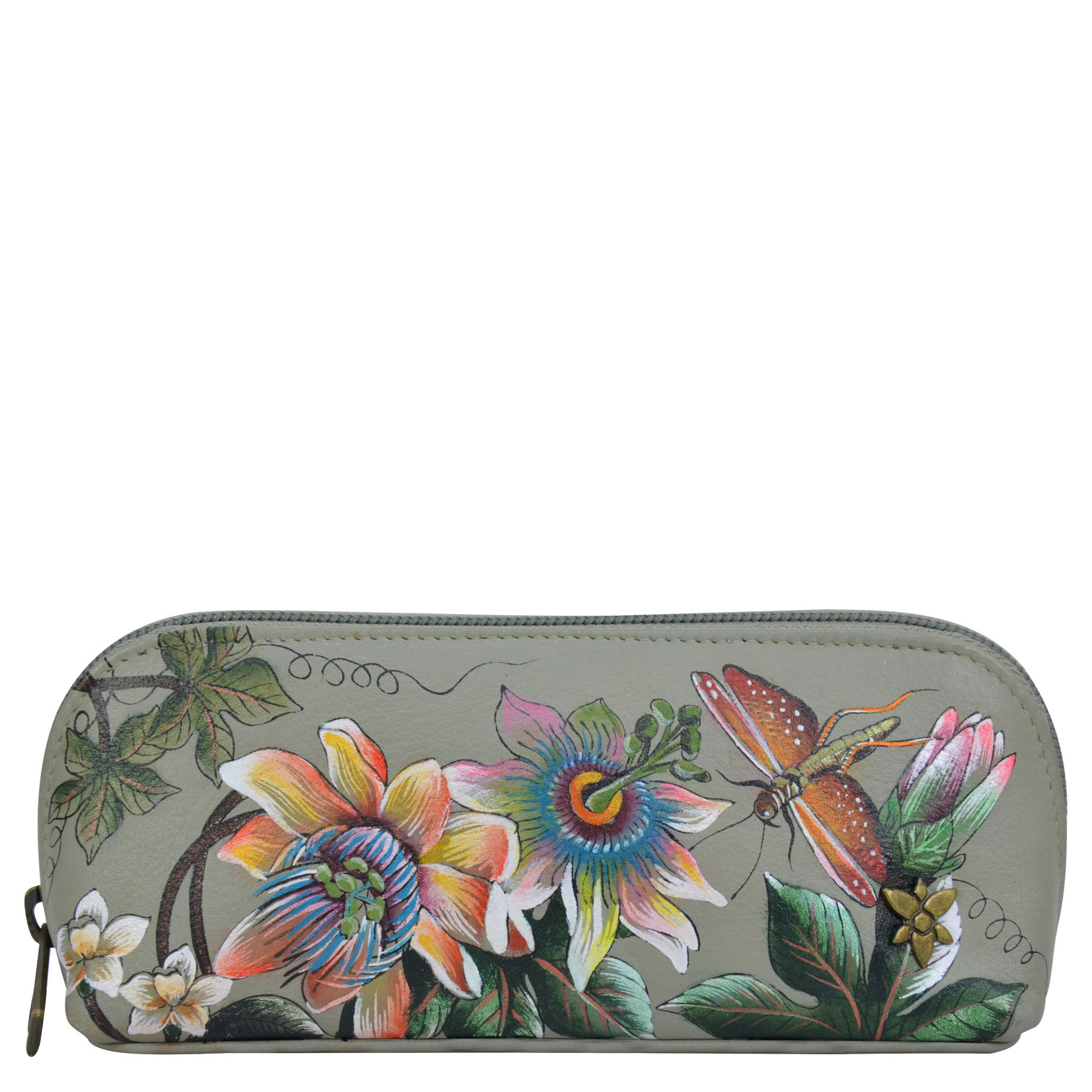 Anuschka 1163-FPS:  Floral Passion - Medium Zip Around Eyeglass/Cosmetic Pouch