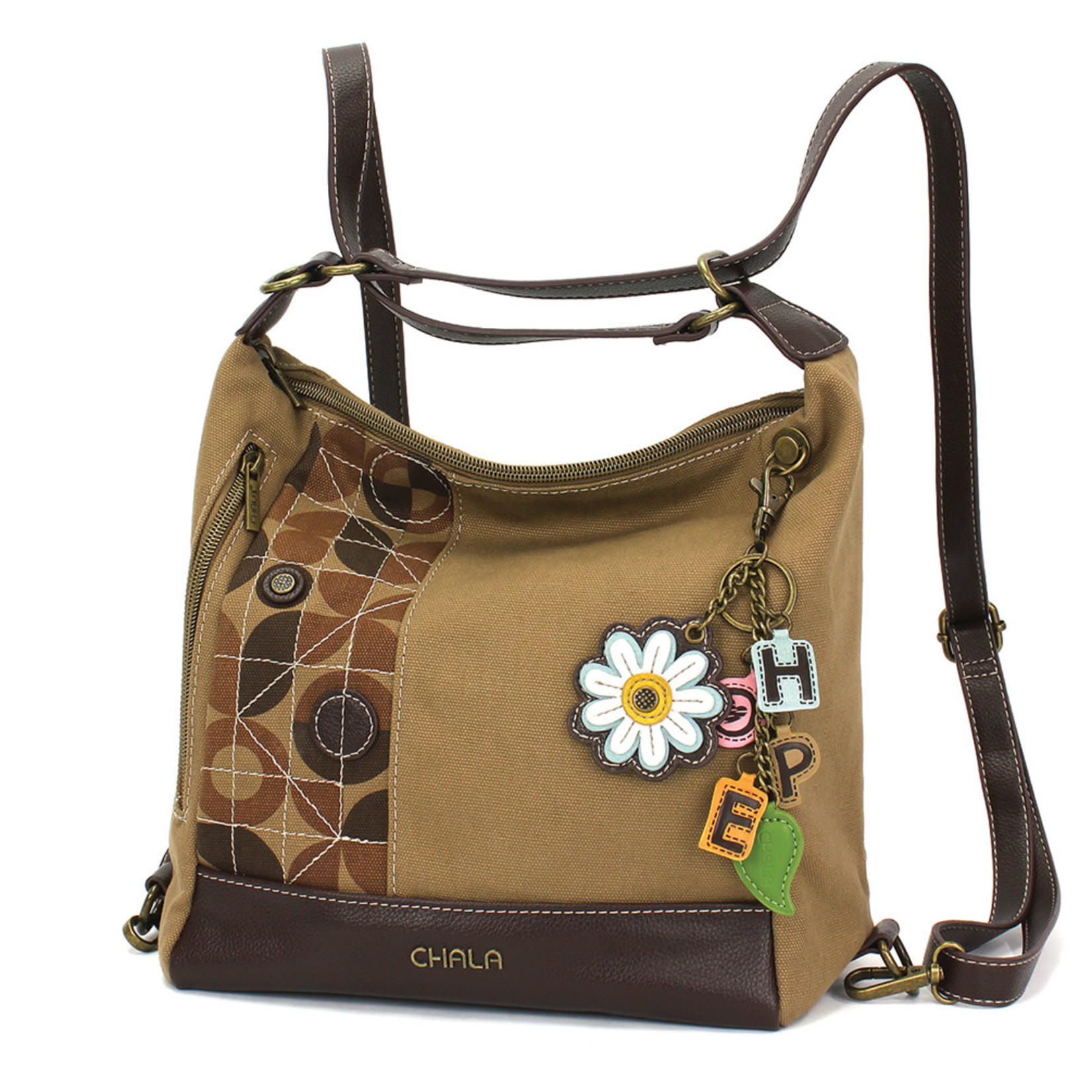 Retro Convertible Purse - (Olive) DAISY - Charming Charms Keychain - The  Handbag Store