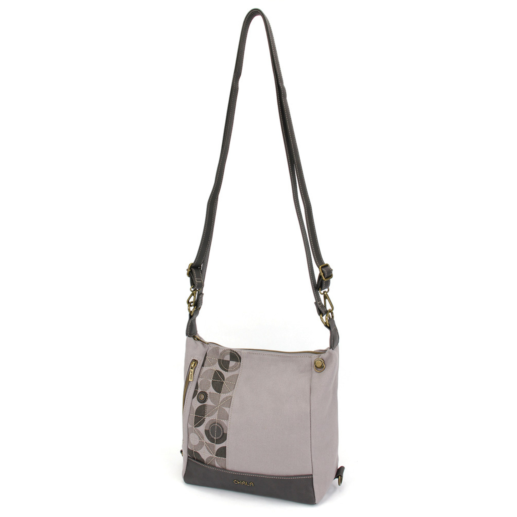 Retro Convertible Purse - (Gray) PAW PRINT - Charming Charms