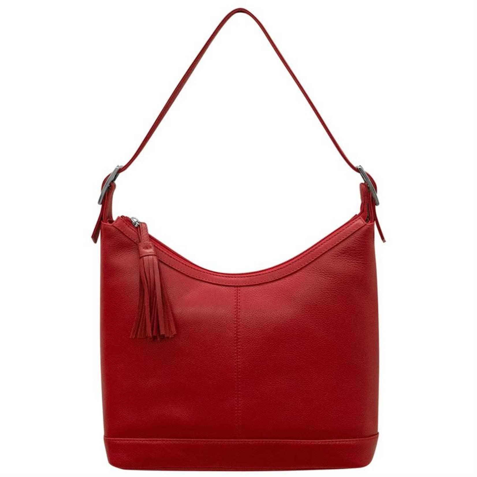 Leather Handbags and Accessories 6924 Red - Classic Leather Hobo