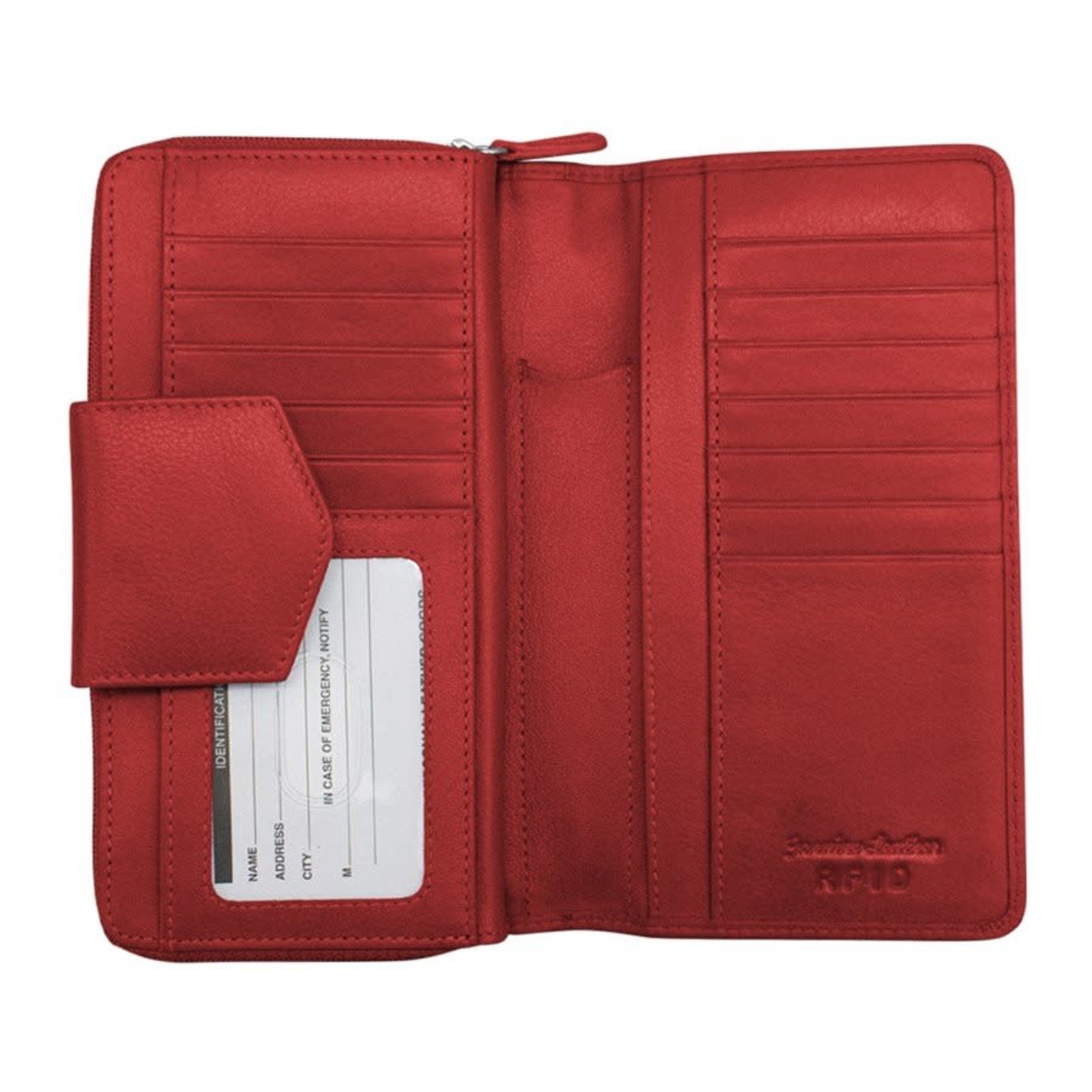 Leather Handbags and Accessories 7414 Red - Multi Organizer Wallet