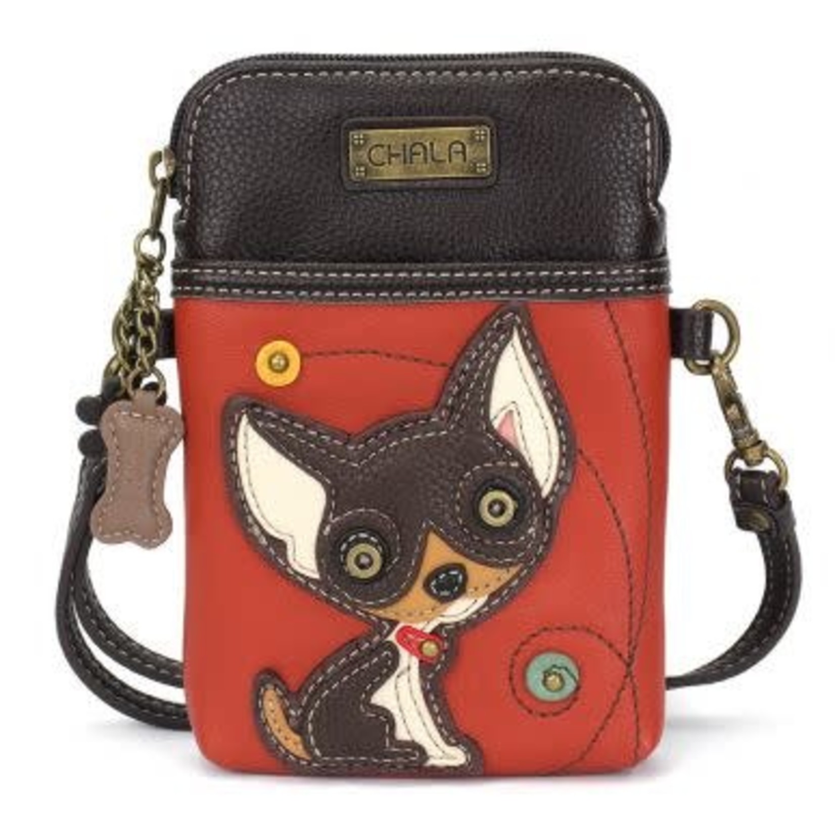 Chala Cell Phone Crossbody - Chihuahua - Orange